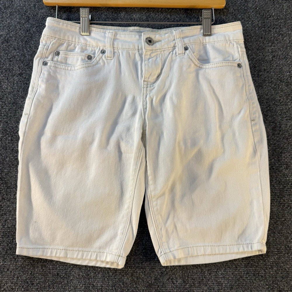 Levi's Bermuda Shorts Juniors Size 5 White Stretch Denim Mid Rise Casual Summer